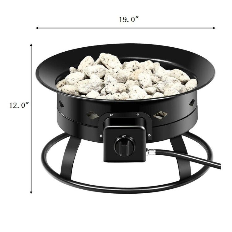 58,000BTU Firebowl Outdoor Portable Propane Gas Fire Pit with Cover and Carry KitCostway Gallery View 7 of 13
