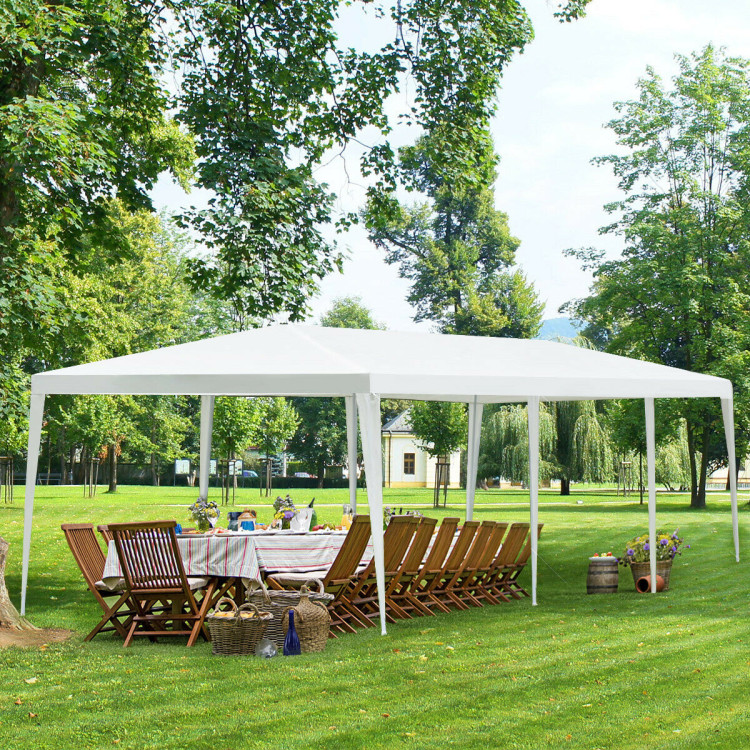 10 x 30 Feet Waterproof Gazebo Canopy Tent with Connection Stakes for Wedding PartyCostway Gallery View 2 of 12