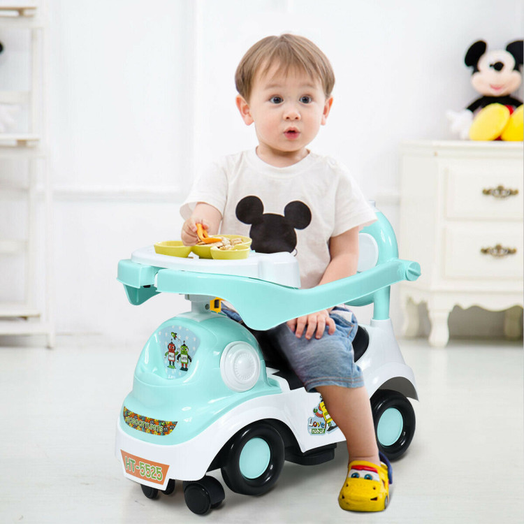 3-in-1 Ride On Push Car with Music Box & Horn-GreenCostway Gallery View 2 of 13