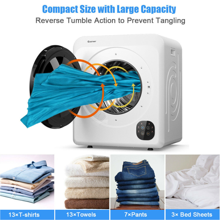 1700W Electric Tumble Laundry Dryer with Steel TubCostway Gallery View 5 of 11