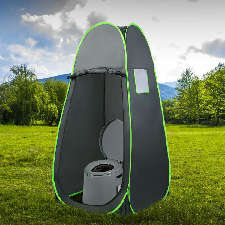 Portable Travel Toilet with Paper Holder for Indoor/OutdoorCostway Gallery View 2 of 14