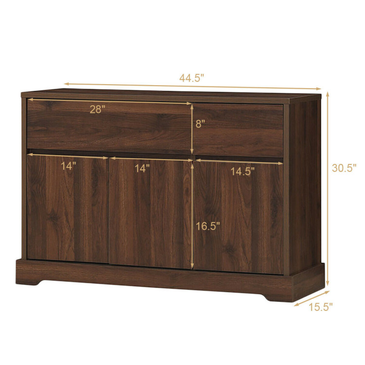 Storage Buffet Sideboard with 2 Drawers and 2 CabinetsCostway Gallery View 4 of 11