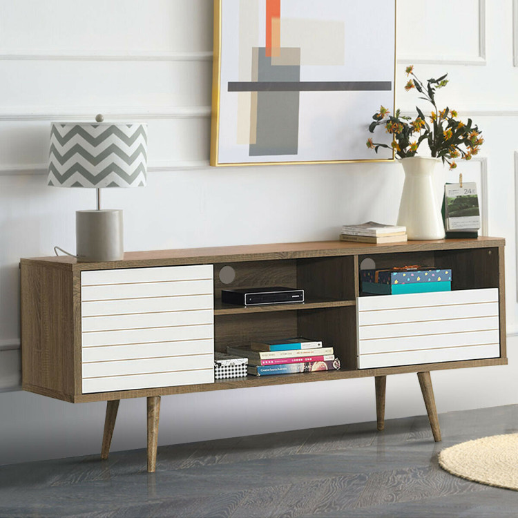 Mid-Century Modern TV Stand for TVs up to 65 InchCostway Gallery View 8 of 11