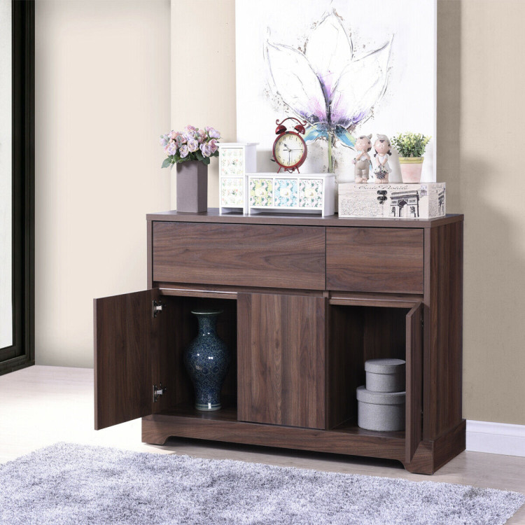 Storage Buffet Sideboard with 2 Drawers and 2 CabinetsCostway Gallery View 6 of 11