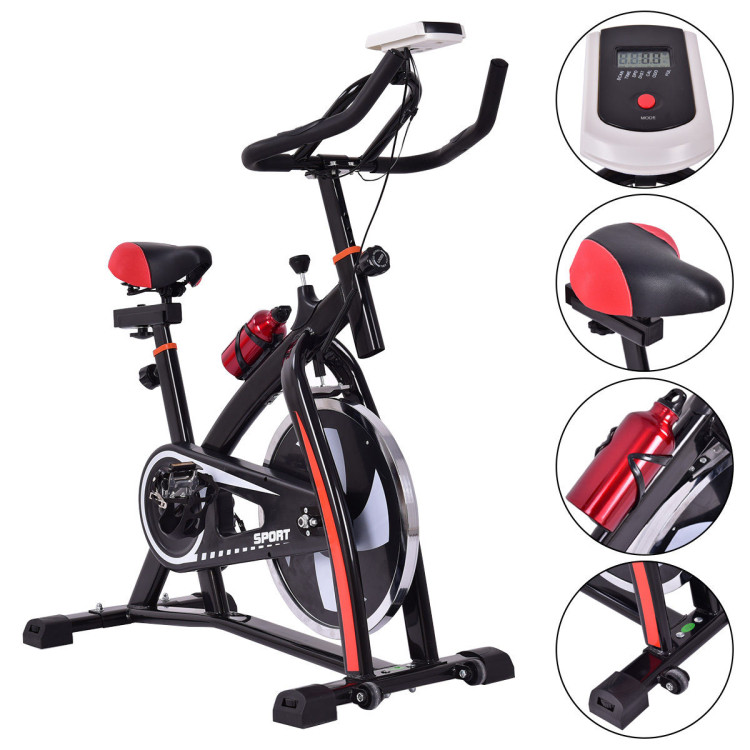 Household Adjustable Indoor Exercise Cycling Bike Trainer with Electronic MeterCostway Gallery View 5 of 10