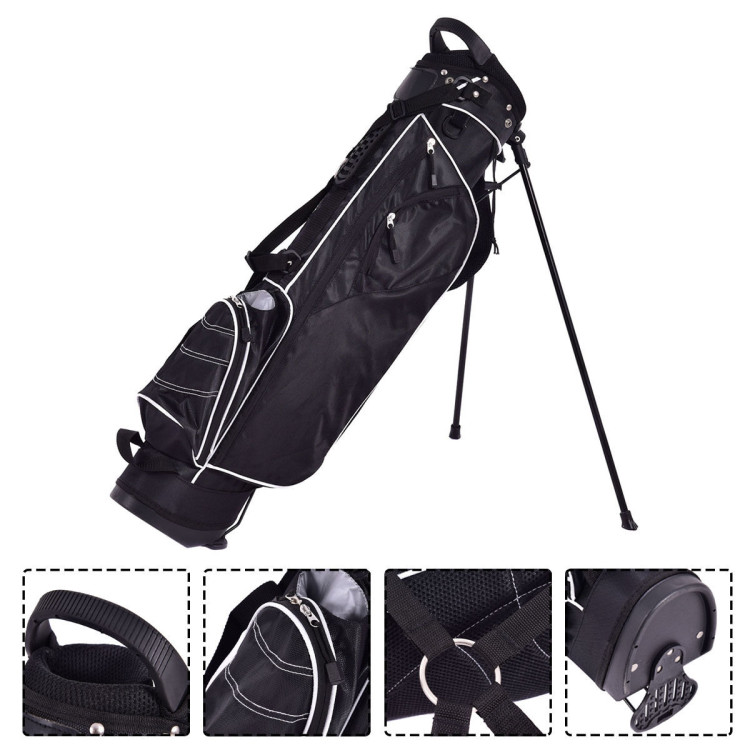 Golf Stand Cart Bag w/ 4 Way Divider Carry Organizer Pockets-BlackCostway Gallery View 5 of 9