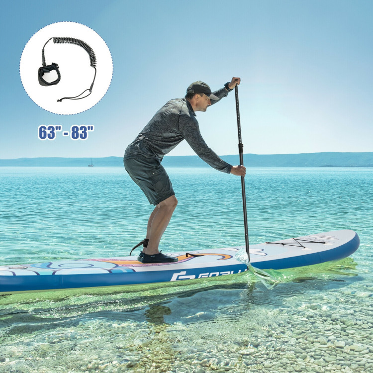 10.5 ft Inflatable Stand Up Paddle Board Surfboard with Aluminum Paddle Pump-10.5 ftCostway Gallery View 8 of 12