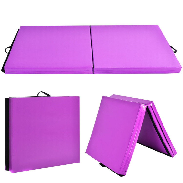 6 x 2 Feet Gymnastic Mat with Carrying Handles for Yoga-PurpleCostway Gallery View 1 of 10