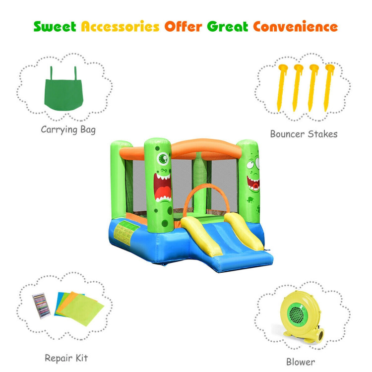 Inflatable Castle Bounce House Jumper Kids Playhouse with SliderCostway Gallery View 6 of 8