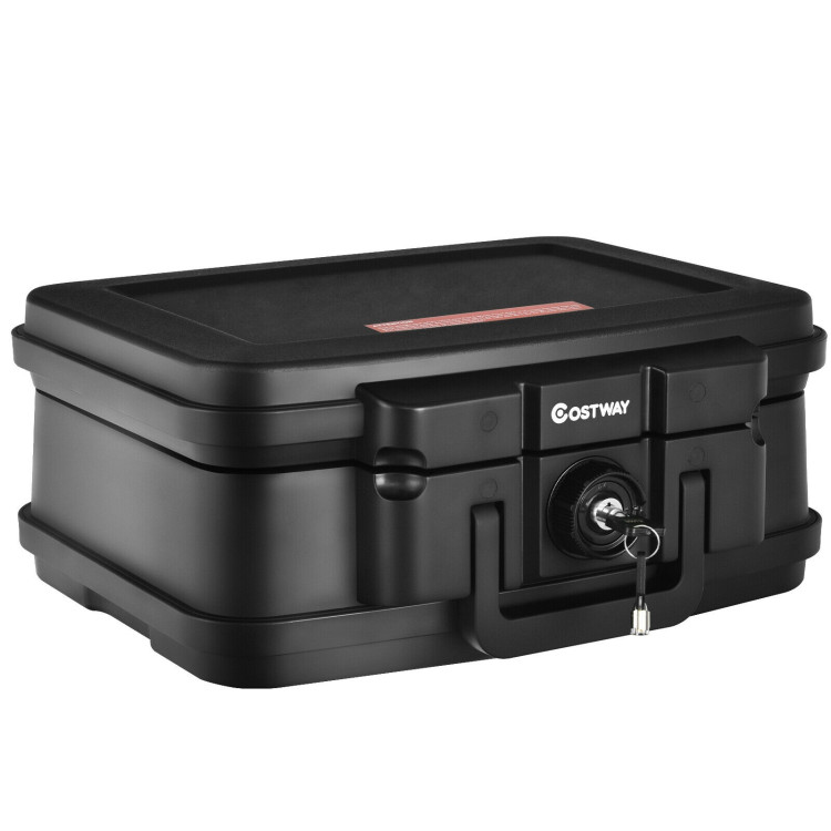 Fireproof Waterproof 30 Minute Safe Box with Lock and Handle-15.5 x 13 x 7 inchesCostway Gallery View 8 of 12