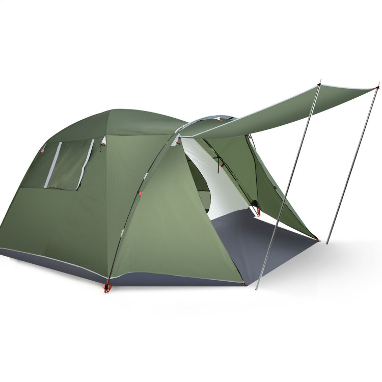 4-6 Person Camping Tent with Front Porch-GreenCostway Gallery View 1 of 10