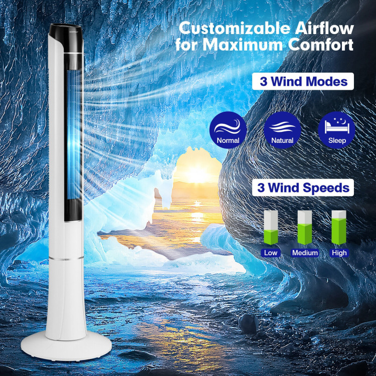 Portable 48 Inches Tower Fan with Remote Control-WhiteCostway Gallery View 5 of 11