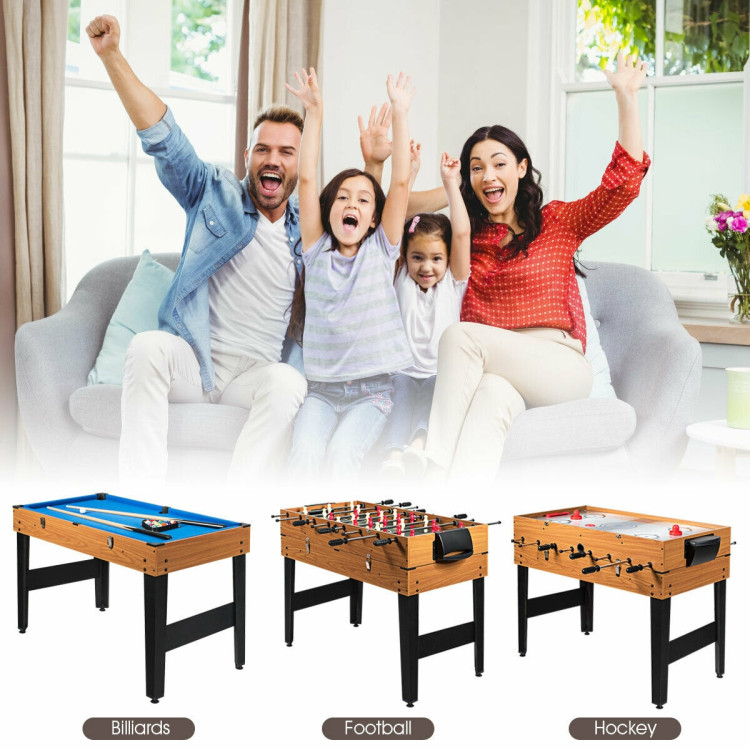 48 Inch 3-In-1 Multi Combo Game Table with Soccer for Game RoomsCostway Gallery View 7 of 12