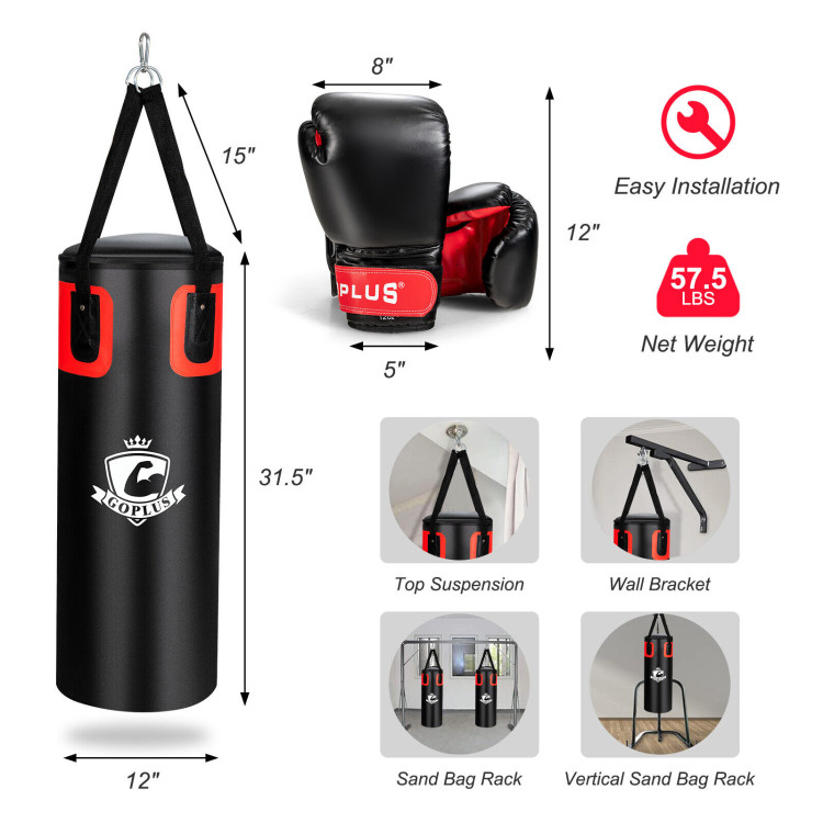 Filled Punching Bag Set for Adults- 56 lbsCostway Gallery View 4 of 12