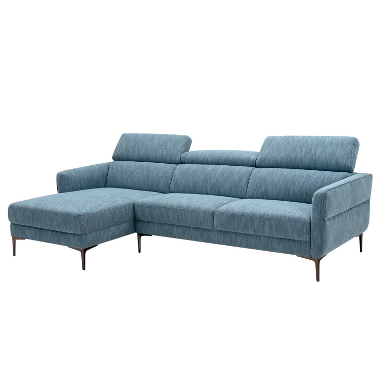 105 Inch L-Shaped Sofa Couch with 3 Adjustable Headrests-BlueCostway Gallery View 7 of 10
