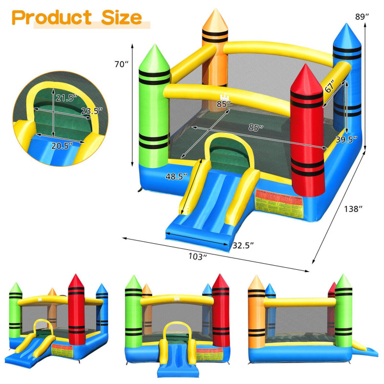 Kids Inflatable Bounce House with Slide and Ocean Balls Not Included BlowerCostway Gallery View 4 of 8