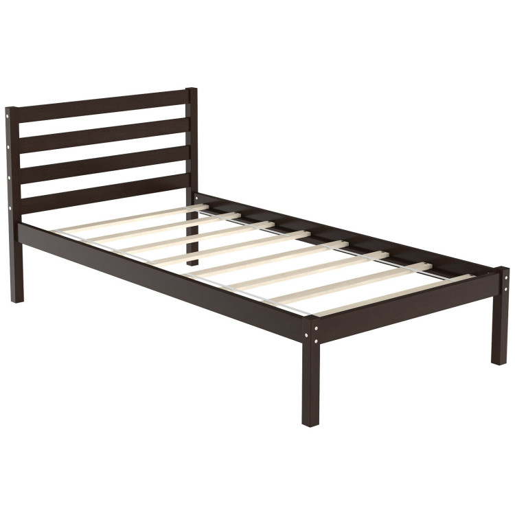 Twin Size Wood Platform Bed Frame with HeadboardCostway Gallery View 1 of 9