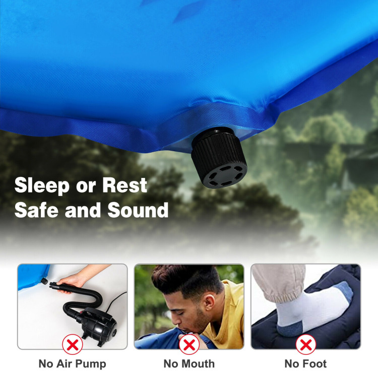 Inflatable Sleeping Pad with Carrying Bag-BlueCostway Gallery View 3 of 10