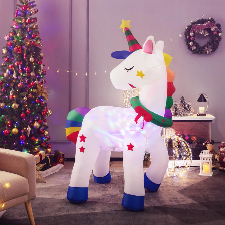 6 Feet Inflatable Unicorn Decoration with RainbowCostway Gallery View 2 of 10