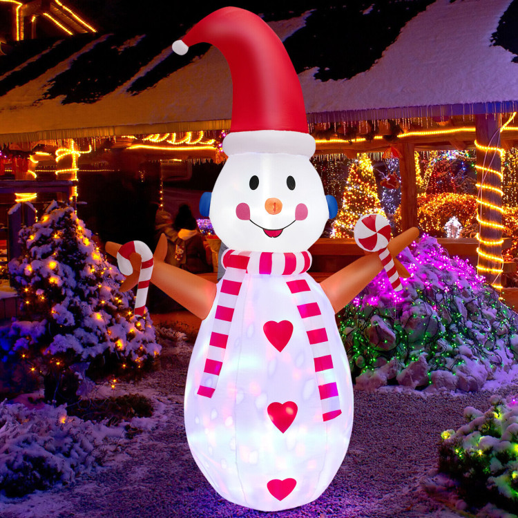 8 Feet Christmas Snowman Decoration Inflatable Xmas DecorCostway Gallery View 6 of 10
