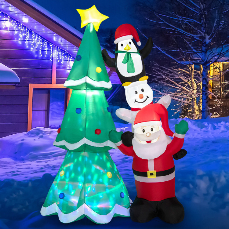 8.7 Feet Inflatable Christmas Tree with Santa Claus and Snowman and Penguin Blow-upCostway Gallery View 8 of 10