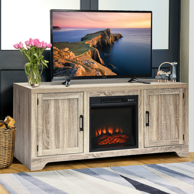 65 Inch Media Component TV Stand with Adjustable ShelvesCostway Gallery View 7 of 12