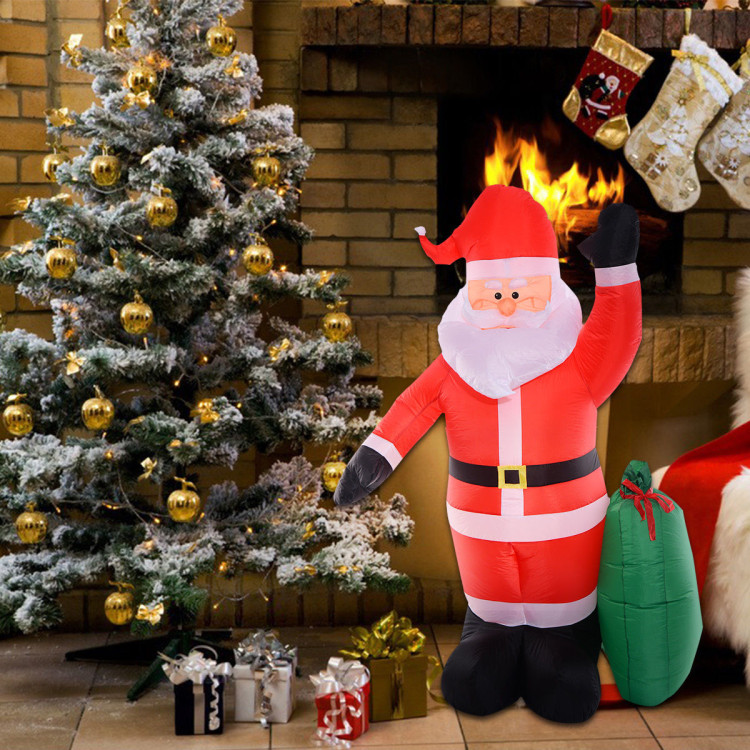 8 Feet Air-blown Inflatable Christmas Xmas Santa Claus Gift Decor Lawn Yard OutdoorCostway Gallery View 2 of 10