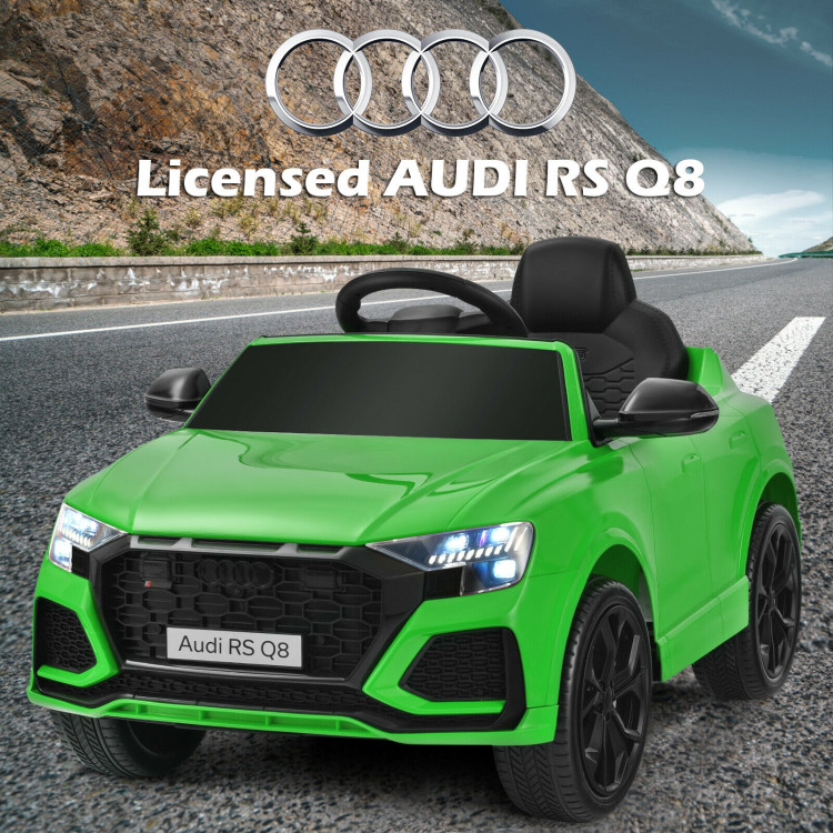 12 V Licensed Audi Q8 Kids Cars to Drive with Remote Control-GreenCostway Gallery View 10 of 12