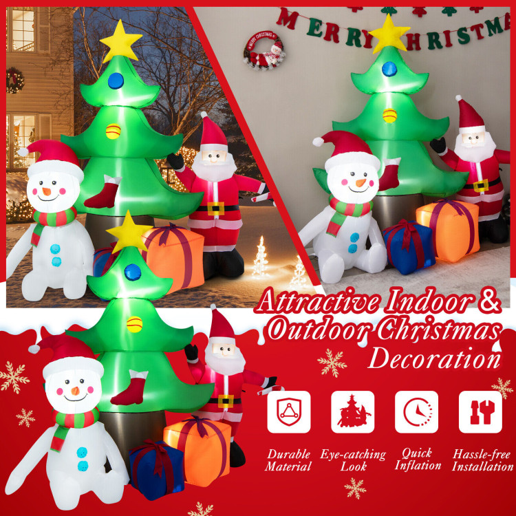 7.2 Feet Inflatable Lighted Christmas Decoration Tree with Santa ClausCostway Gallery View 8 of 11