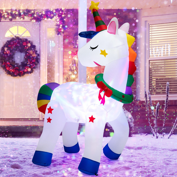 6 Feet Inflatable Unicorn Decoration with RainbowCostway Gallery View 7 of 10