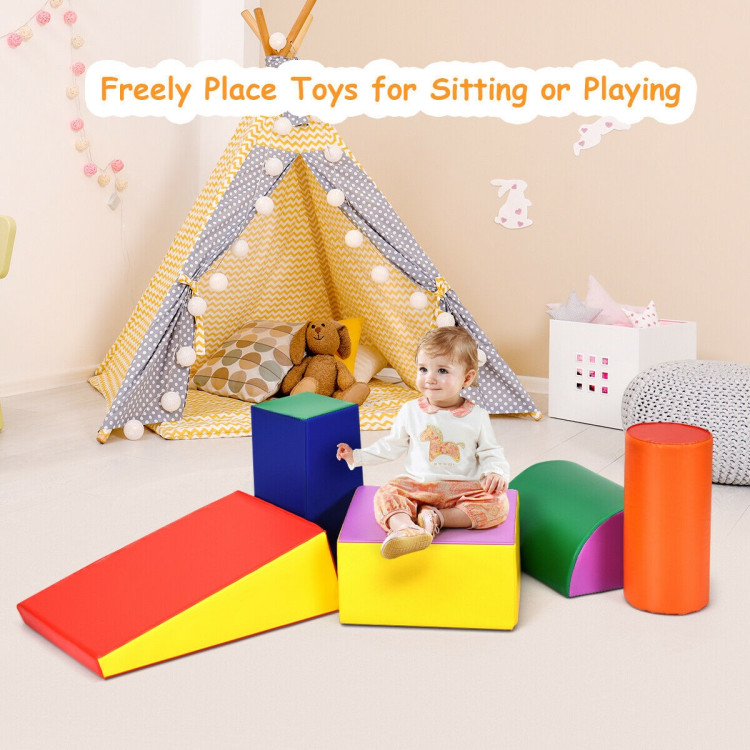 Crawl Climb Foam Shapes Playset Softzone ToyCostway Gallery View 8 of 12