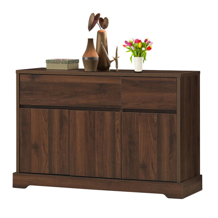 Storage Buffet Sideboard with 2 Drawers and 2 CabinetsCostway Gallery View 9 of 11