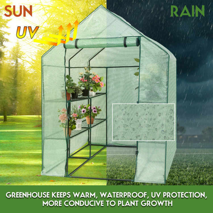 8 shelves Mini Walk In Greenhouse Outdoor Gardening Plant Green HouseCostway Gallery View 3 of 14