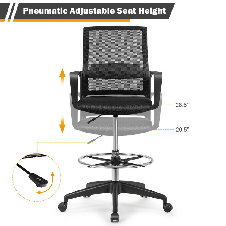 Drafting Chair Tall Office Chair with Adjustable HeightCostway Gallery View 7 of 8