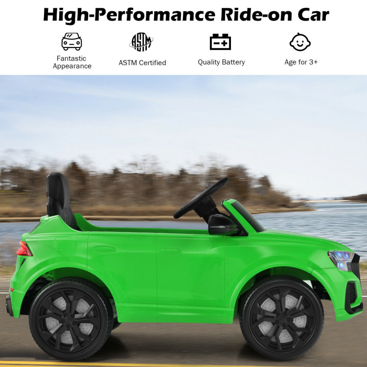 12 V Licensed Audi Q8 Kids Cars to Drive with Remote Control-GreenCostway Gallery View 2 of 12