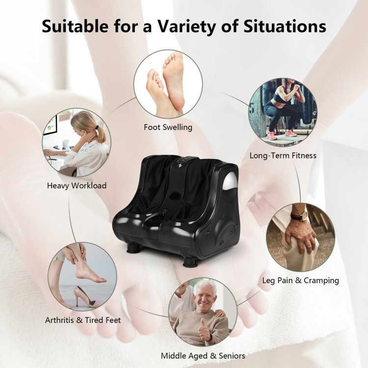 Foot and Calf Massager with Heat Vibration Deep Kneading and Shiatsu - Gallery View 10 of 11