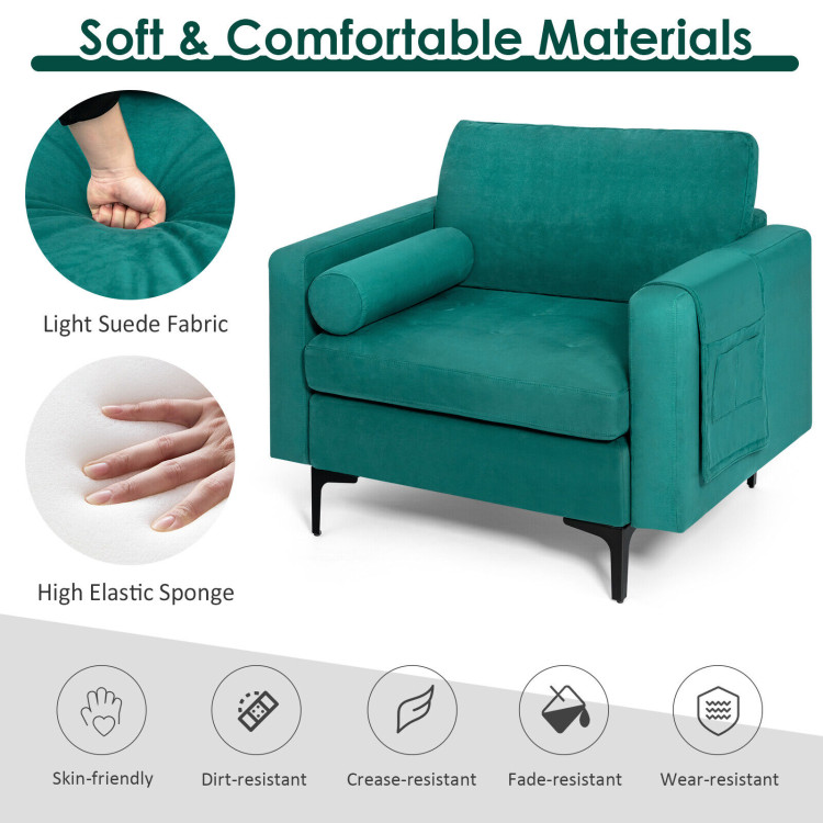 Modular 1/2/3/4-Seat L-Shaped Sectional Sofa Couch with Socket USB Port-1-SeatCostway Gallery View 3 of 10