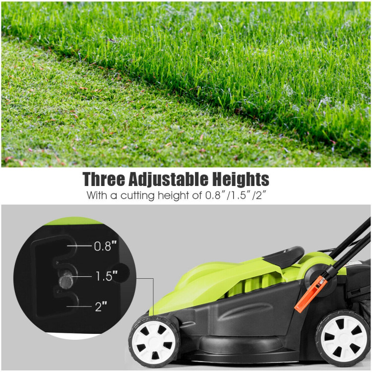 14-Inch 12 Amp Lawn Mower with Folding Handle Electric PushCostway Gallery View 8 of 12