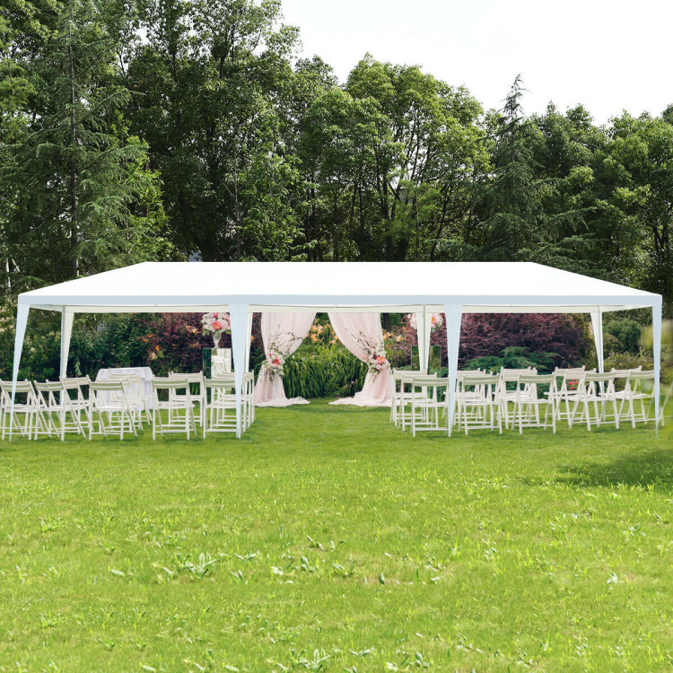 10 x 30 Feet Waterproof Gazebo Canopy Tent with Connection Stakes and Wind RopesCostway Gallery View 7 of 12
