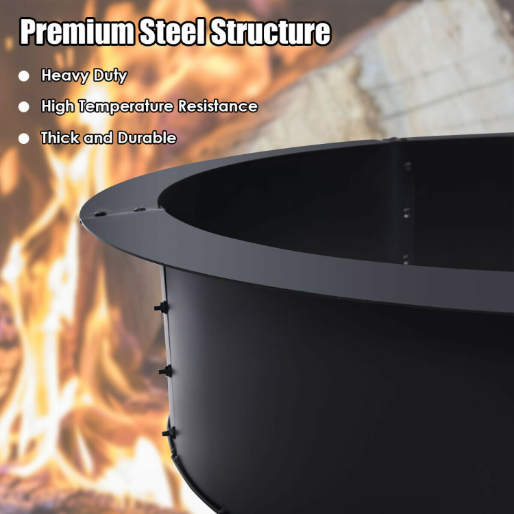 36 inch Round Steel Fire Pit Ring Line for Outdoor BackyardCostway Gallery View 9 of 10