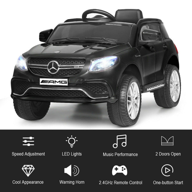 12V Mercedes Benz GLE Licensed Kids Ride On Car -BlackCostway Gallery View 6 of 12