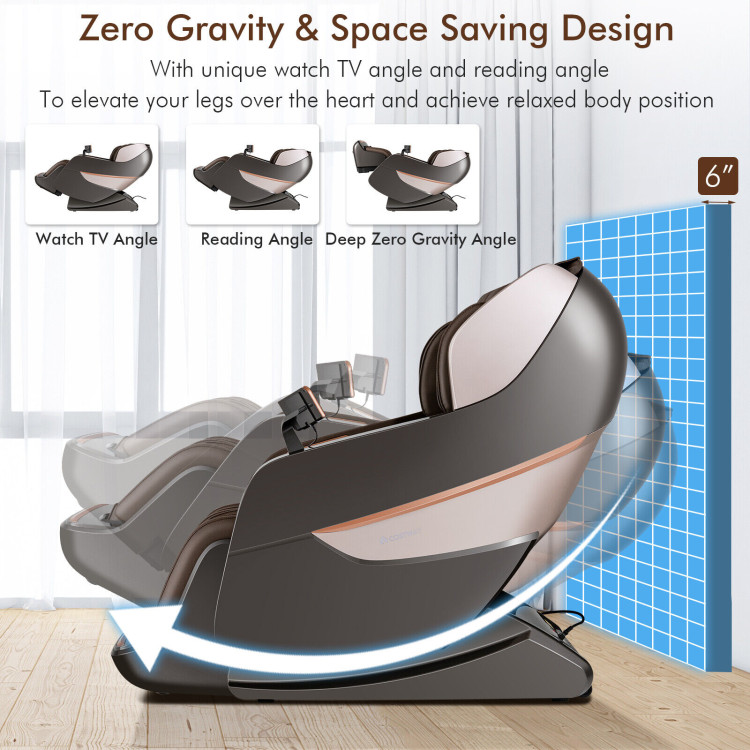 SL Track Full Body Zero Gravity Massage Chair Recliner Thai Stretch Heat Roller-BrownCostway Gallery View 3 of 10