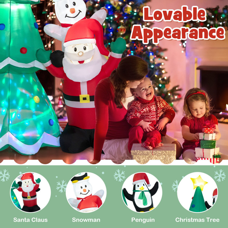 8.7 Feet Inflatable Christmas Tree with Santa Claus and Snowman and Penguin Blow-upCostway Gallery View 3 of 10