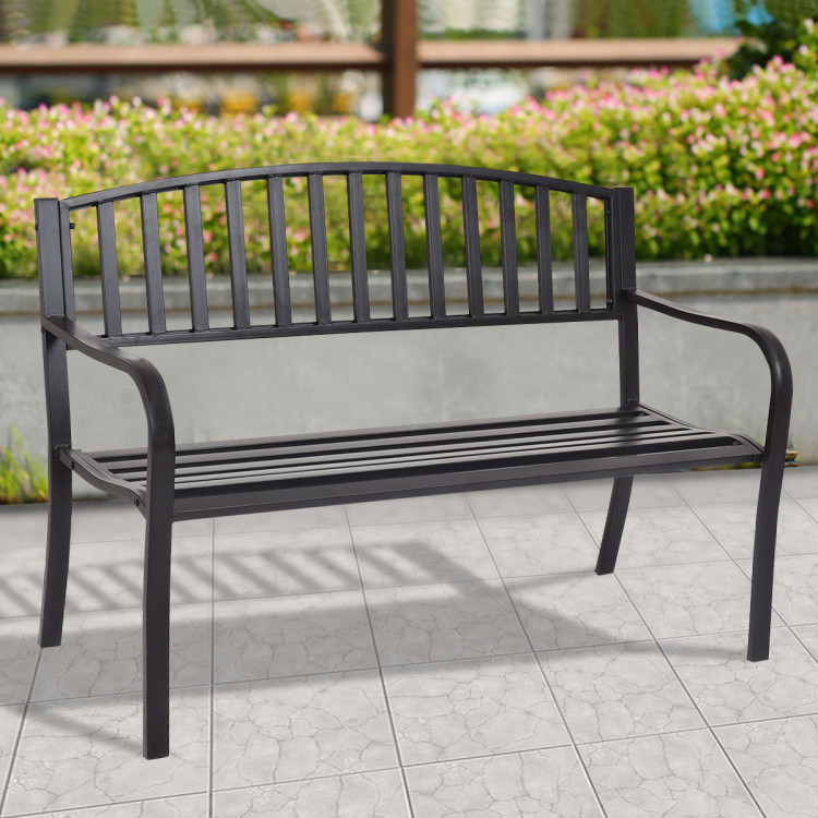 50 Inch Patio Garden Bench Loveseats for OutdoorCostway Gallery View 7 of 12
