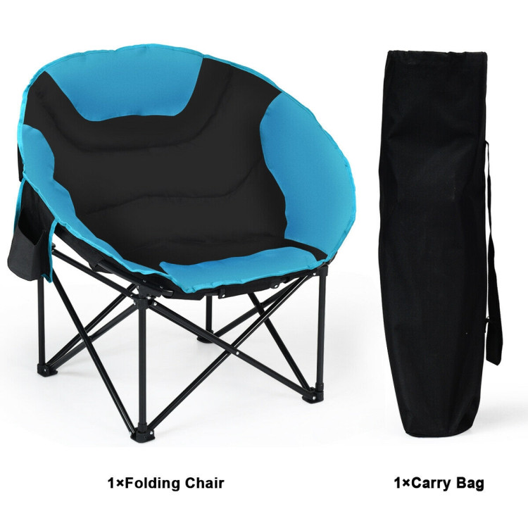 Moon Saucer Steel Camping Chair Folding Padded SeatCostway Gallery View 8 of 10