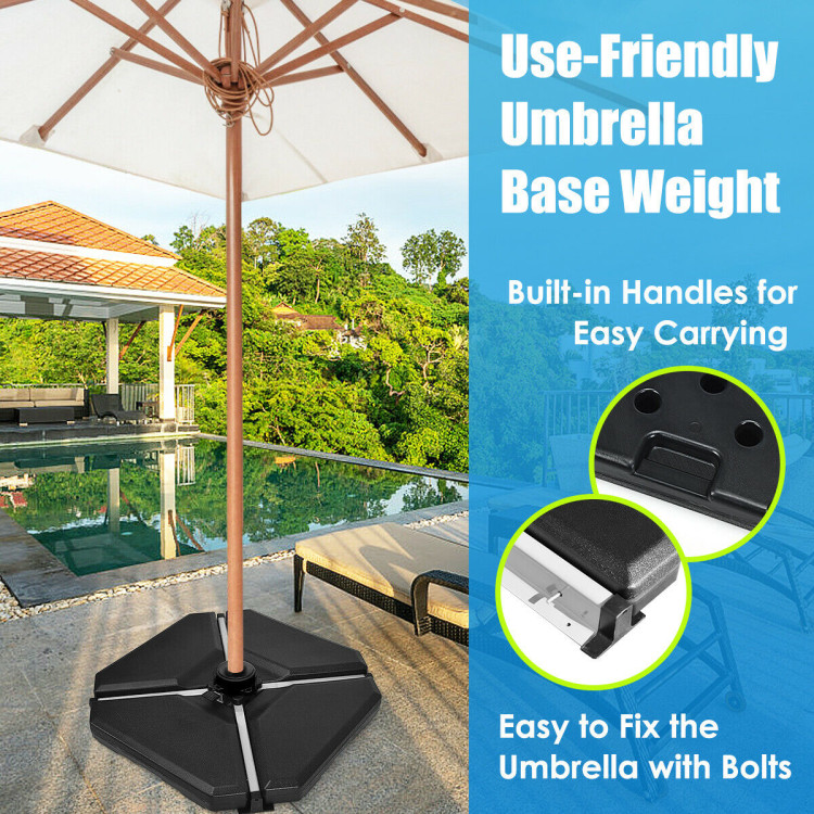 4 Pieces 195 lbs Patio Cantilever Offset Umbrella Base Weight SandCostway Gallery View 3 of 12