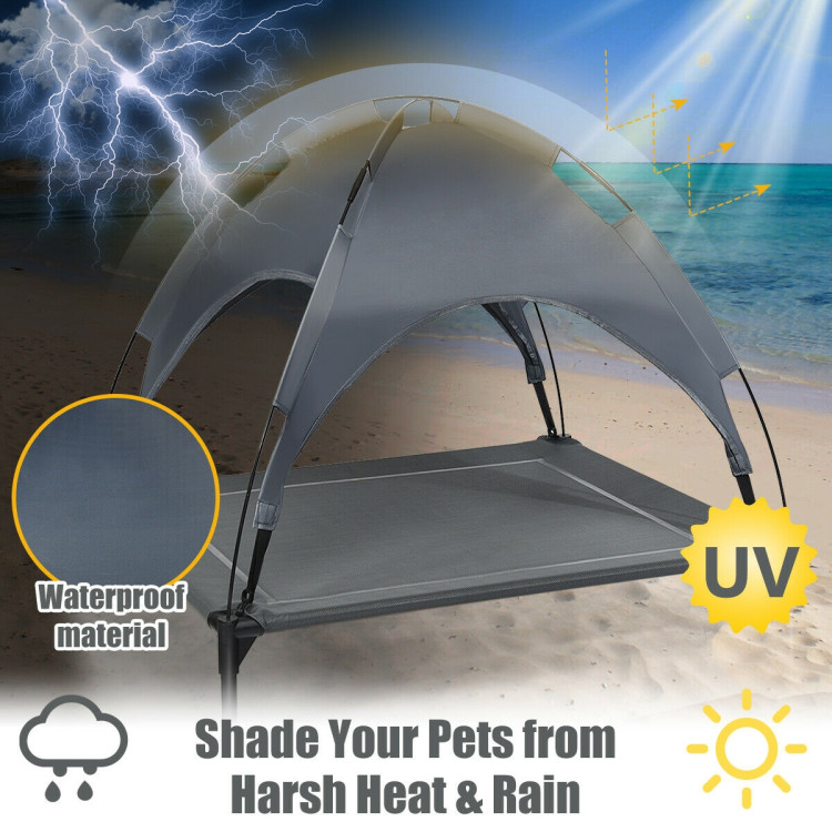 Portable Elevated Outdoor Pet Bed with Removable Canopy Shade-36 InchCostway Gallery View 8 of 12