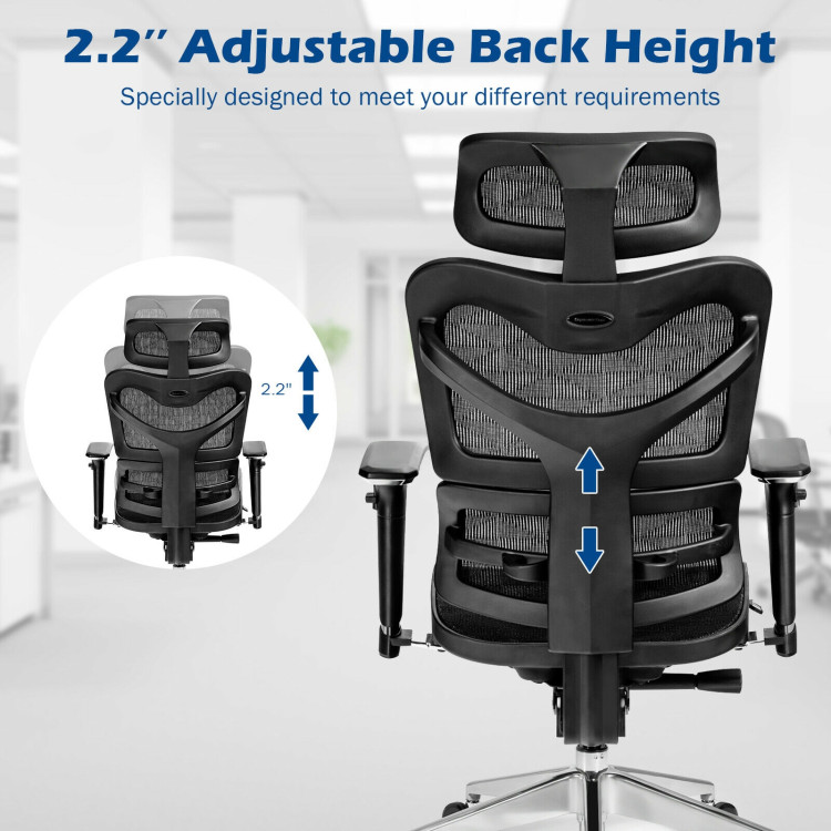 Ergonomic Mesh Adjustable High Back Office Chair with Lumbar Support-BlackCostway Gallery View 12 of 12