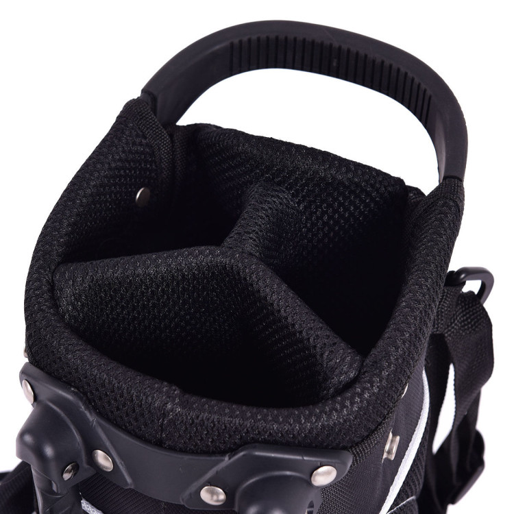 Golf Stand Cart Bag w/ 4 Way Divider Carry Organizer Pockets-BlackCostway Gallery View 8 of 9