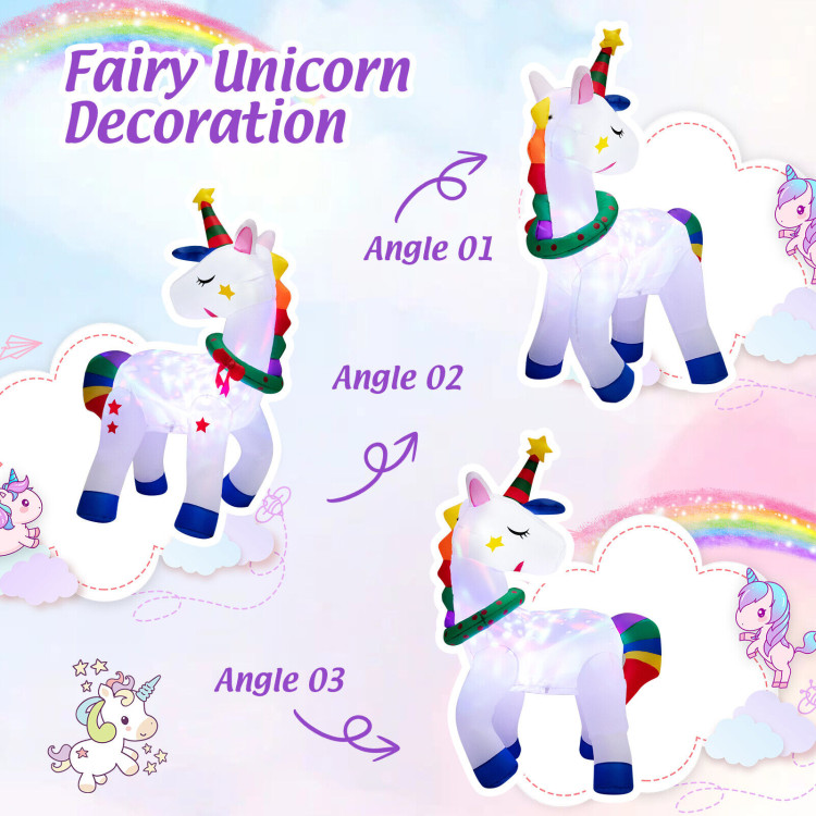 6 Feet Inflatable Unicorn Decoration with RainbowCostway Gallery View 5 of 10